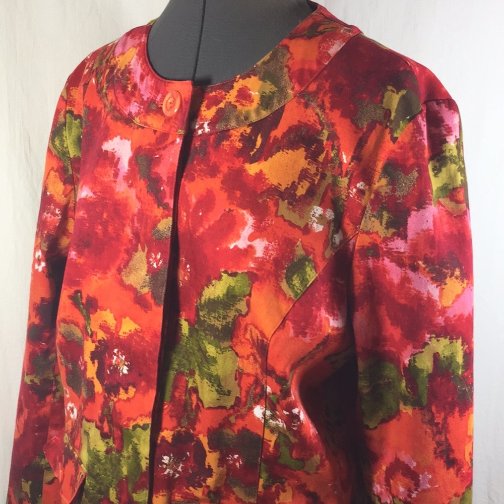 Chico’s Bright Multi Colored Button Front Jacket - image 4